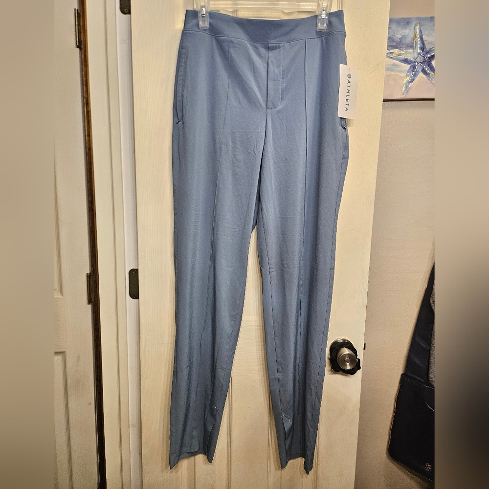 Athleta Brooklyn heights slim pants seafoam blue size 6 tall NEW